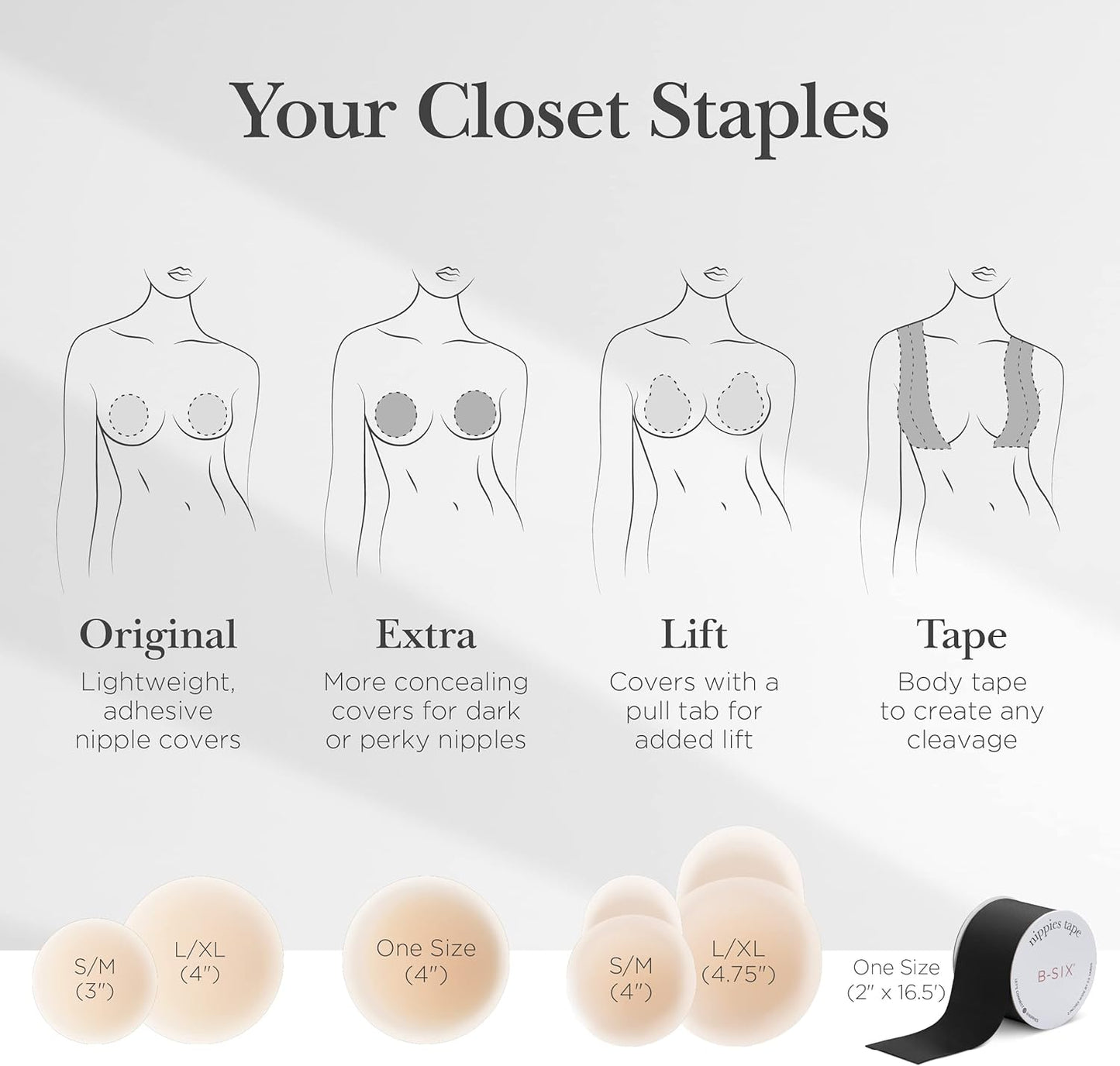 Nipple Covers for Women - Sticky Adhesive Silicone Pasties - Reusable Pasty Nipple Cover with Travel Box